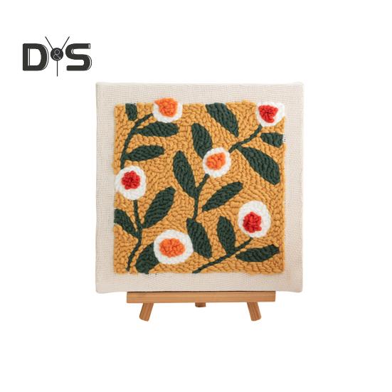 

Комплект игл для пробивания швов, полный комплект ниток для пробивания швов, набор игл для цветочного узора, наборы игл для пробивания швов для взрослых начинающих A зелёный/жёлтый