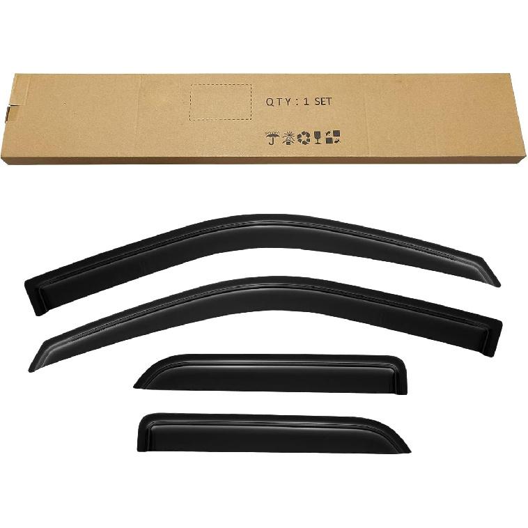 Window Rain Guards Visors For 2009-2018 Dodge Ram 1500 Quad Cab, Out-Channel Window Vent Wind Shades Deflectors For 09-18 Ram 1500 Extended Cab