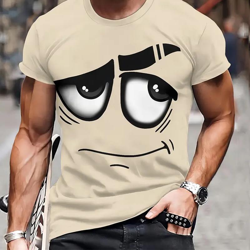 New Summer Men's Fashion T-shirt Personality Funny Patterns Printed Men's T-shirt Top