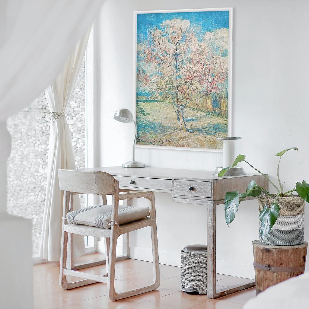 MISITU 2000-Piece Jigsaw Puzzle, Vincent van Gogh's "Blooming Peach Tree," Landscape Art, Masterpiece, Flowers, Trees, Plants, Gift, Birthday,