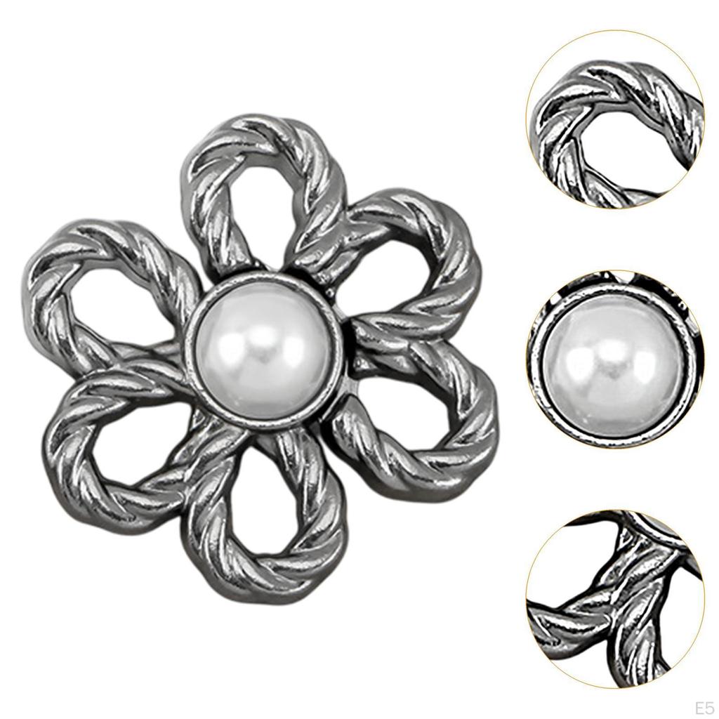 10 Pieces Jeans Tighten Waist Buckles Flower Buttons Replacement Women Compact Elegant