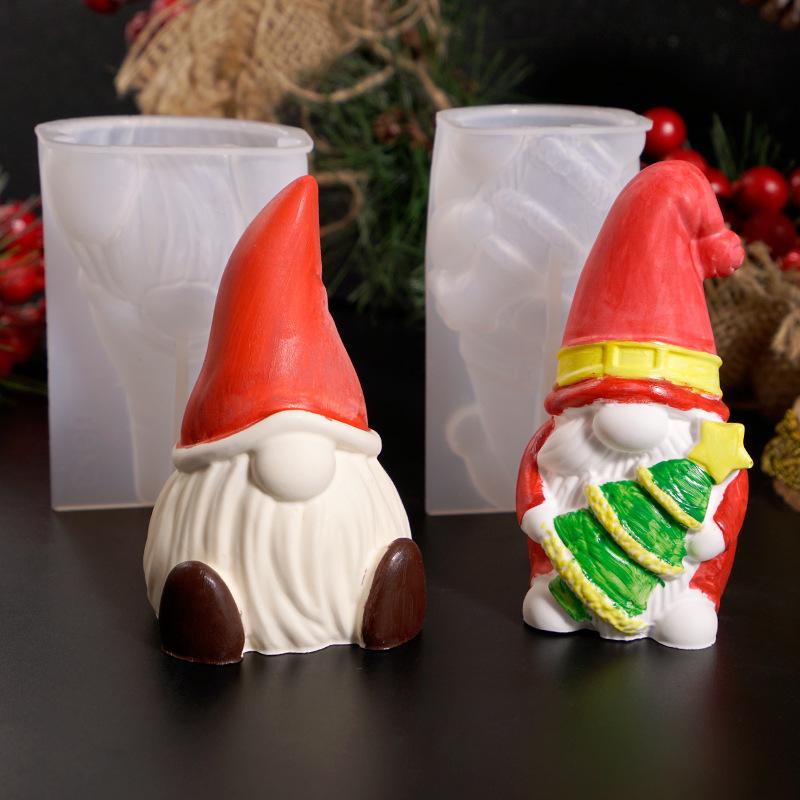 Old Man Silicone Mold Detailed Faceless Santa Claus Mold Santa Hat Mold Flexible For Cake Decorating Diy Projects Holiday Baking