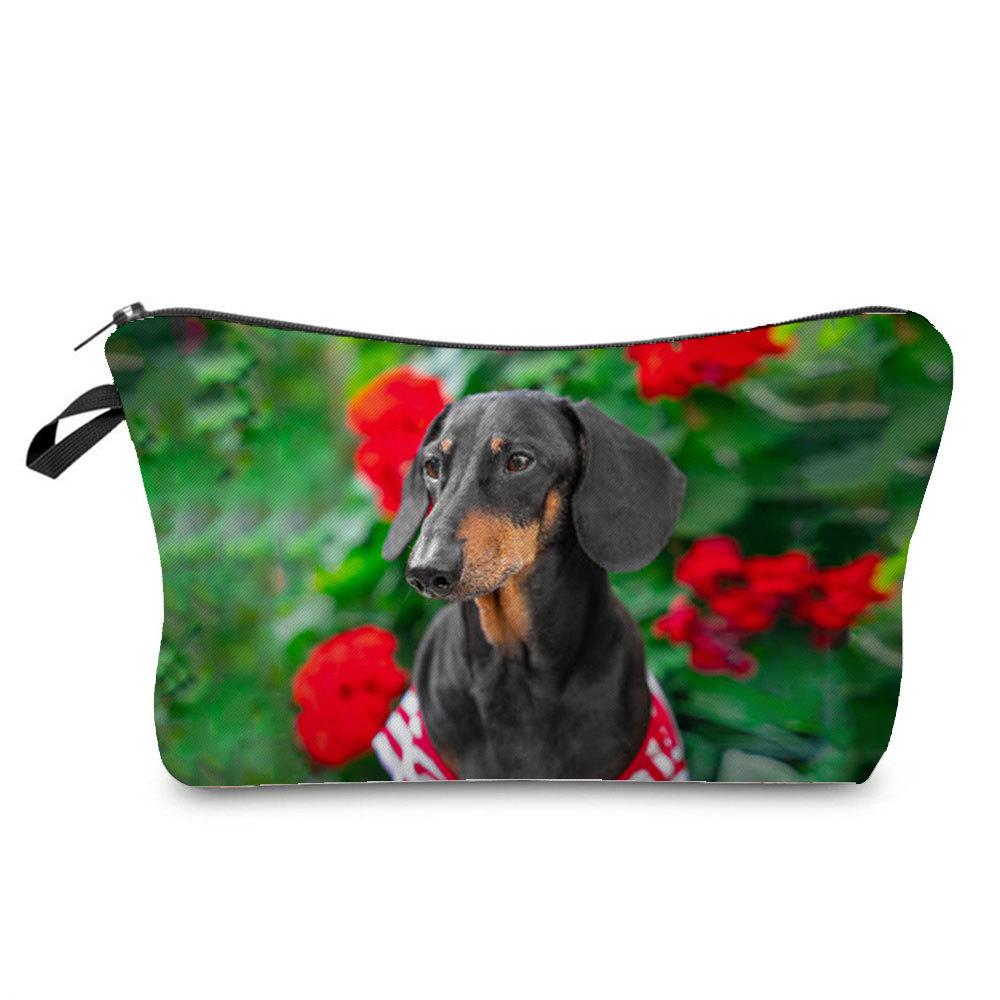 Women Dog Print Cosmetic Bag Toiletries Organize Travel Storage Case 6357 CLE