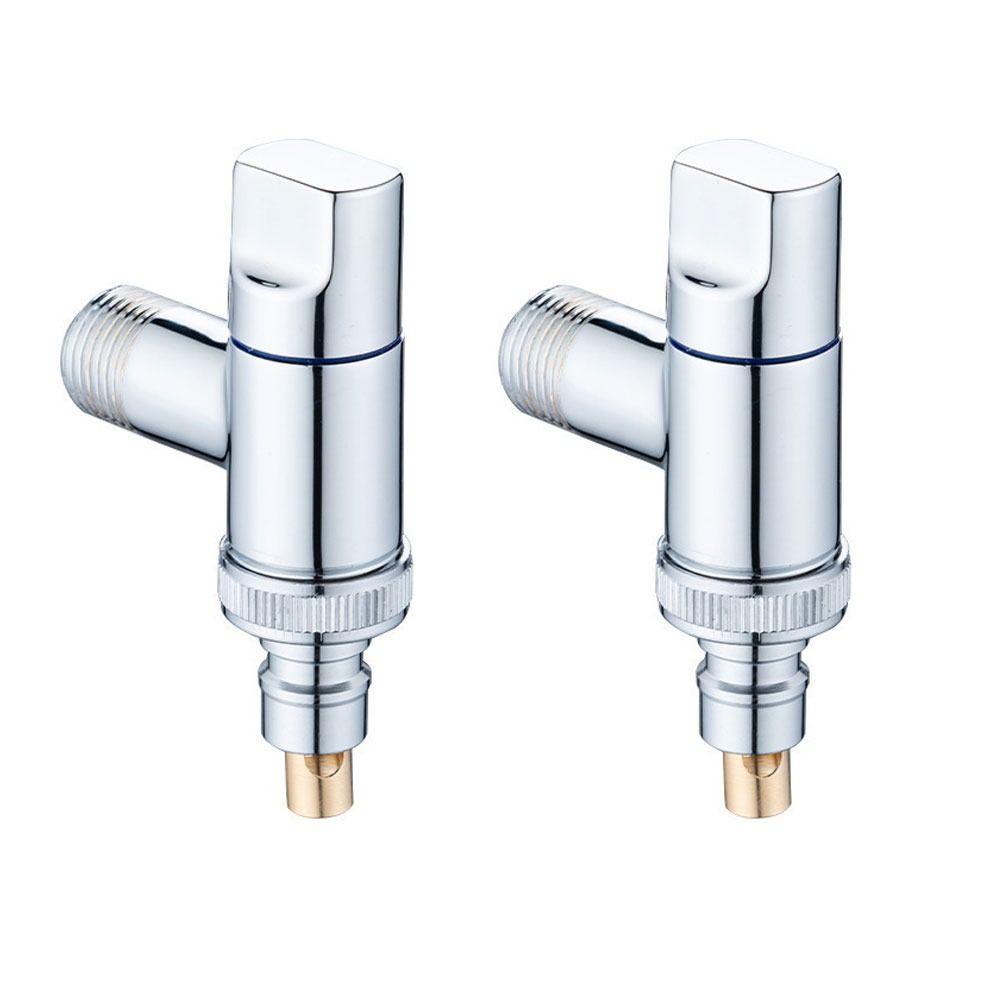 

2PCS Sliver Faucet Stainless Steel Shut off Valves for Water Pipe Turn Angle Bathroom