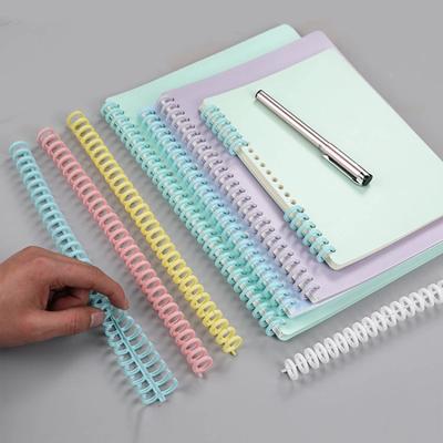 30-Loch-Binderring aus Kunststoff in Macaron-Farbe, schneidbar, selbstgemachter DIY-Binderring für lose Blätter, Notizbuch, Sammelalbum, Journal, Spule, Buchbinderring