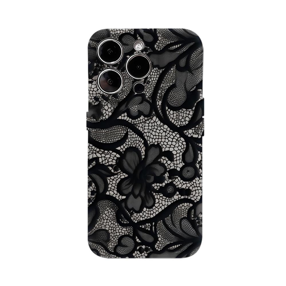

Черный Чехол для Телефона с Кружевным Узором для IPhone 17AIR 16E 16 15 14 13 12 11 17 Pro Max Plus Двухслойная Задняя Крышка IPHONE17PROMAX