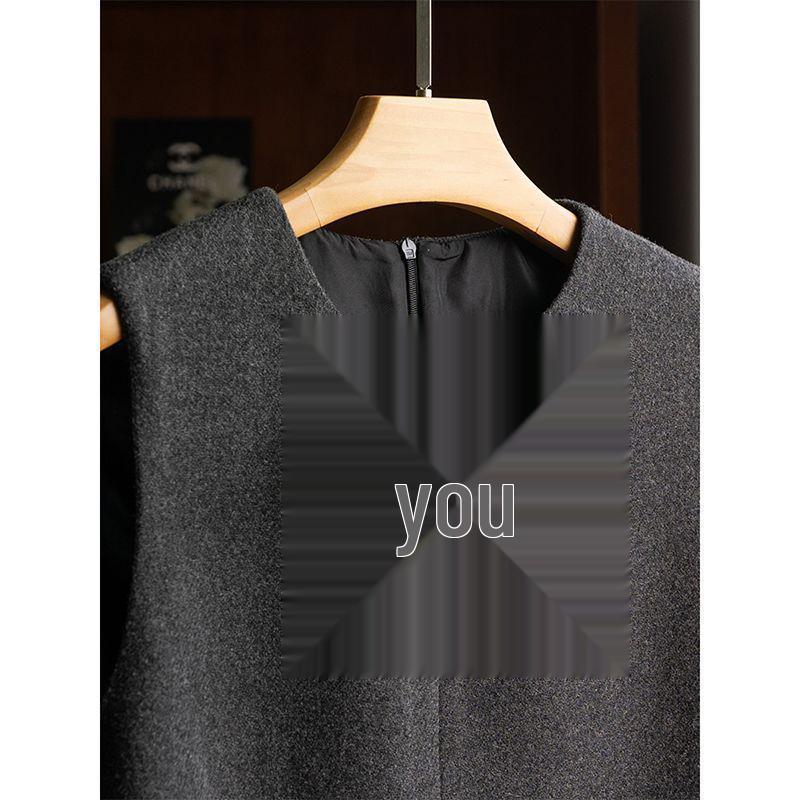 2025 Women's Plus Size French Style Bow Sleeveless Dress for Autumn/Winter