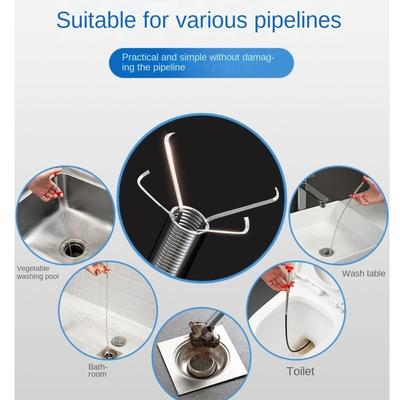 Spring Pipe Cleaner Flexible Grapple Home Cleaning Tool Hot Sale Pipe Cleaning Tool Hair