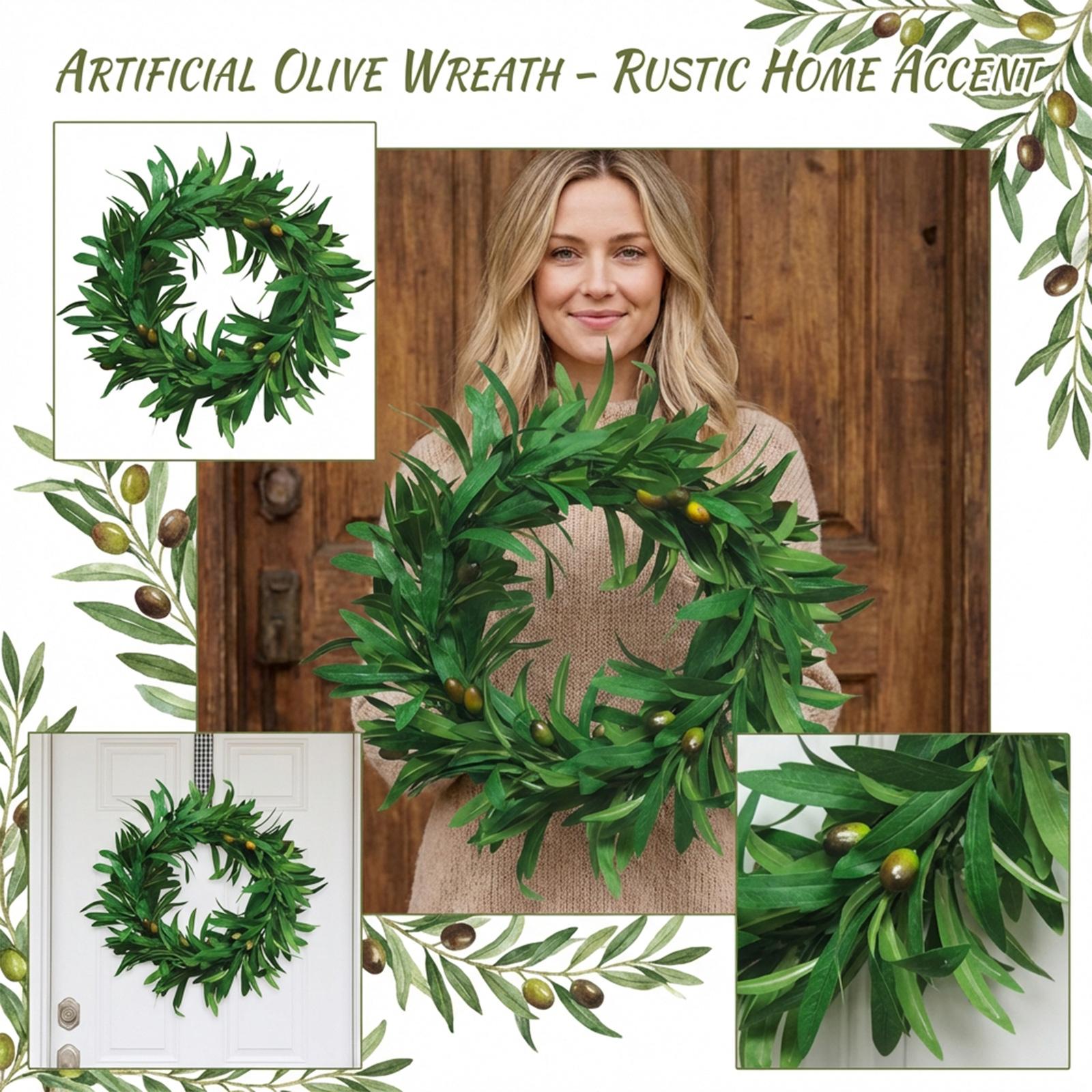 

3D 45cm Three-dimensional Rattan Wreath, Tree Simulation Berry Wreath, Door Hanging Home Decoration One Size