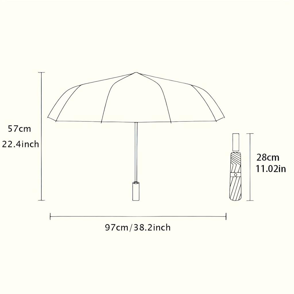 Parapluie pliant automatique Un tracteur vert dans un champ coloré. Conception pliable portable, accessoire d'extérieur décontracté, pour tous