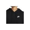 Nike Solid Color Hooded Casual Long-Sleeve Sweatshirt for Women Black