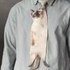 Men Tie Realistic 3D Cat Pattern Smooth Feel Neck Tie Funny Kitten Design Tie Weddings Parties Office Wear