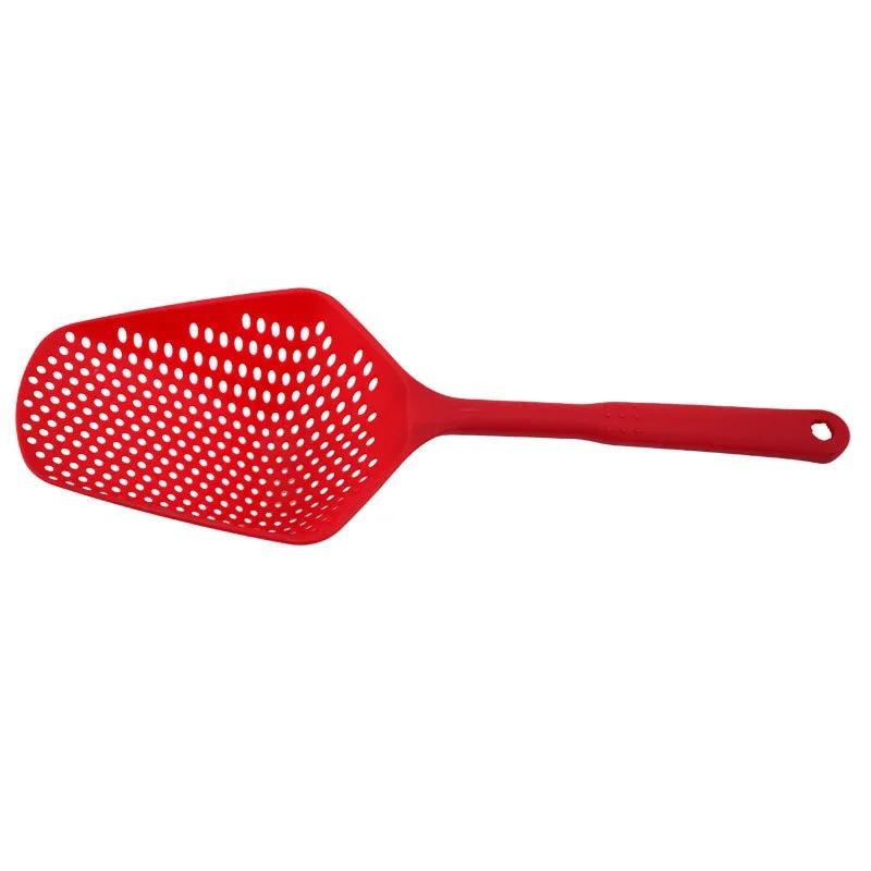 1pc Kitchen Strainer Scoop Food Drain Shovel Slotted Skimmer with Handle Kitchen Strainer Tools for Kitchen Cooking Baking Drain