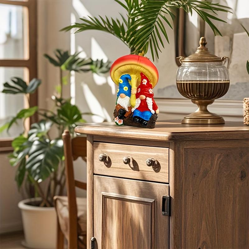 Charming Mushroom Gnome Statue - Resin, Perfect for Garden & Home Decor, Ideal for Christmas, Halloween, Thanksgiving, Valentine's Day