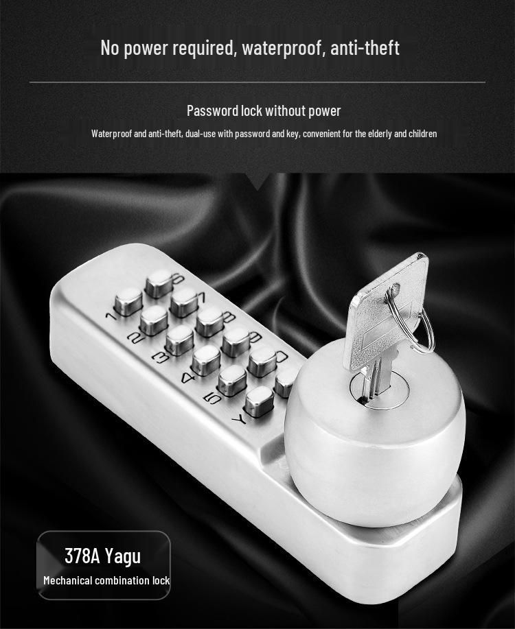 Kent Outdoor Key & Password Aluminum Door Lock with Always Open Feature