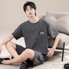 Men's pajamas summer cotton short-sleeved shorts summer thin casual large-size college student loungewear men's suit