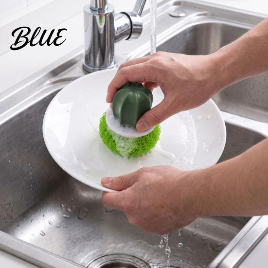 Practical Housewarming Gifts Cactus Dish Brush with Base Flexible Non Scratch Nano Scrubber Effective Material Oil Stain Remove Scrub for