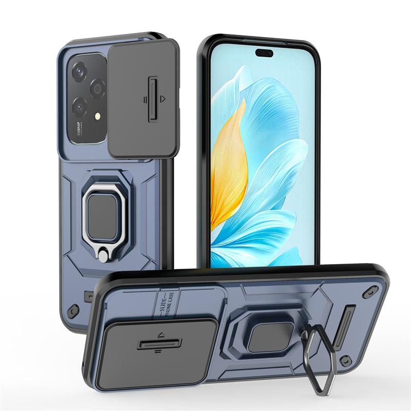 For Honor 200 Lite Case Cover Huawei Honor 200 Lite Capas Shockproof Back Slide Lens Protector Ring Holder Fundas Honor 200 Lite