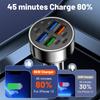 USB C Car Charger, 9-Port  Dual USB-C & USB-A Car Charger Adapter PD/QC Multi Port Fast Charging Cigarette Lighter for iPhone