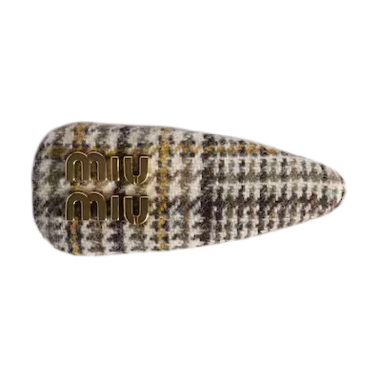 

Miu Miu Engraved Logo Fabric Hair Clip Women accessories Brown 5IF092_1759_F0613 Basic Packaging-Box Not Included