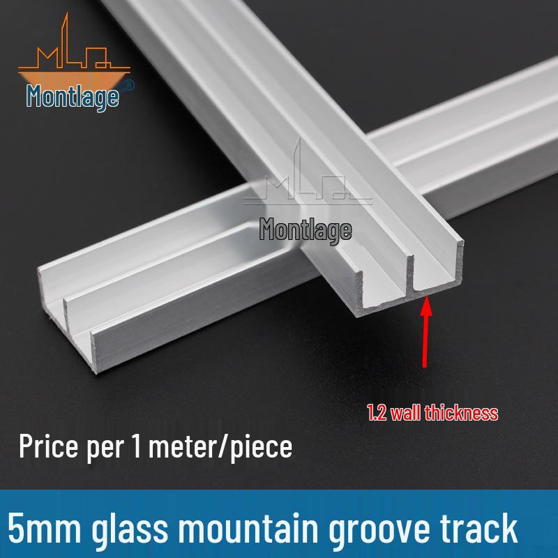 5mm Grubości Szkło Przesuwne Drzwi Szafki Tor i Rowek Prowadnica Rolkowa.