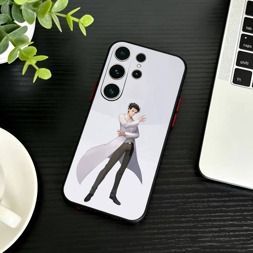 T-Rintaro Okabe STEINS DATE Phone Case For Samsung S26,S25,S24,S23,S22,S21,S20,Plus,Fe,Lite,Others Black Cover