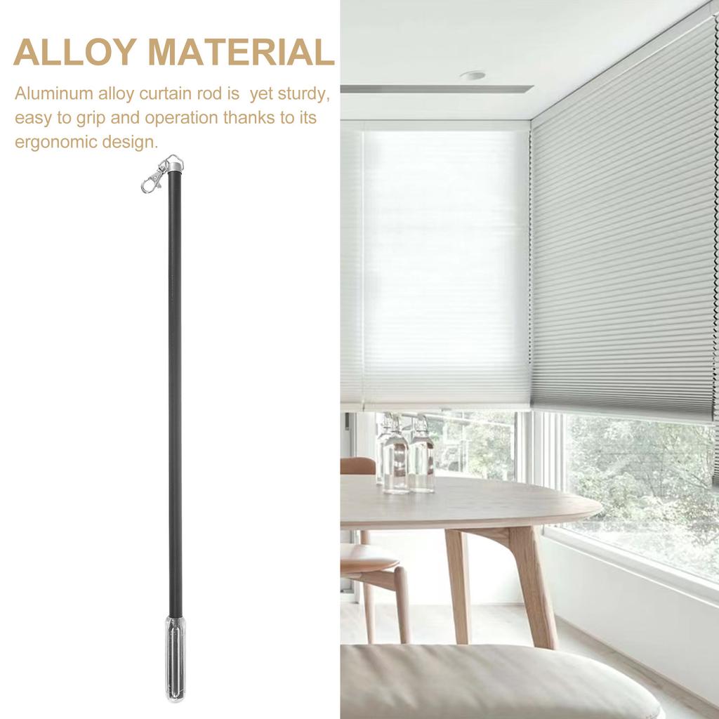 Drapery Pull Rod Curtain Pull Wand Aluminum Alloy Plastic Manual Opener Lightweight Sturdy Ergonomic Design for All Curtain