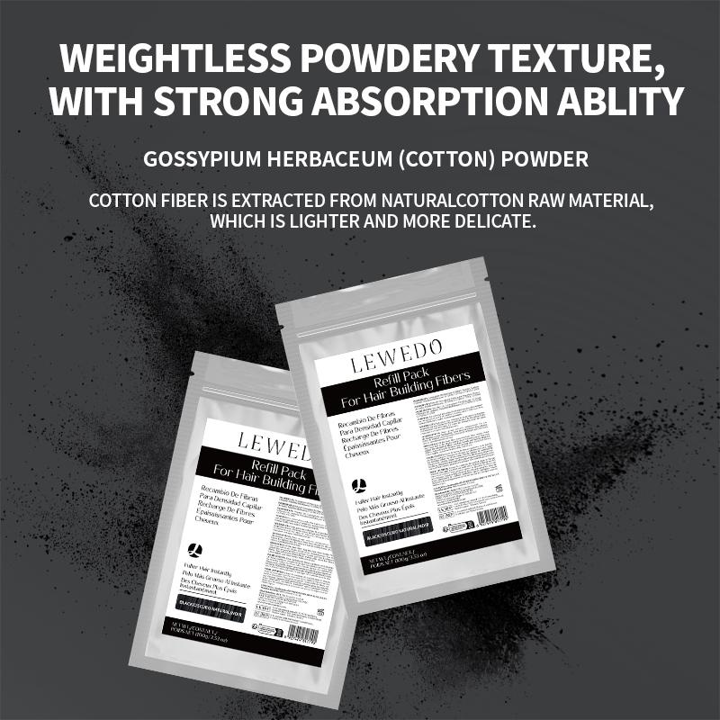 100g Queda de Cabelo Construção Fibras Capilares Misturador Camuflagem Modelagem Fibra Pós Capilares Raleamento Queratina Extensão de Cílios Preto