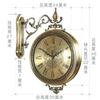 Luxury Wood Wall Clock Metal Retro Nordic American Style Gold Silent Double Sided Reloj De Pared Chic Living Room Home DecG8I0G1