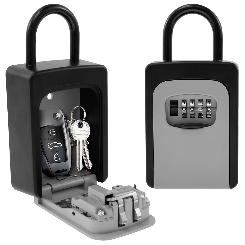 1/2Pcs Key Lock Box High Strength Alloy Free Installation Outdoor Password Key Box 4 Digit Code Box Waterproof Key Safe Case
