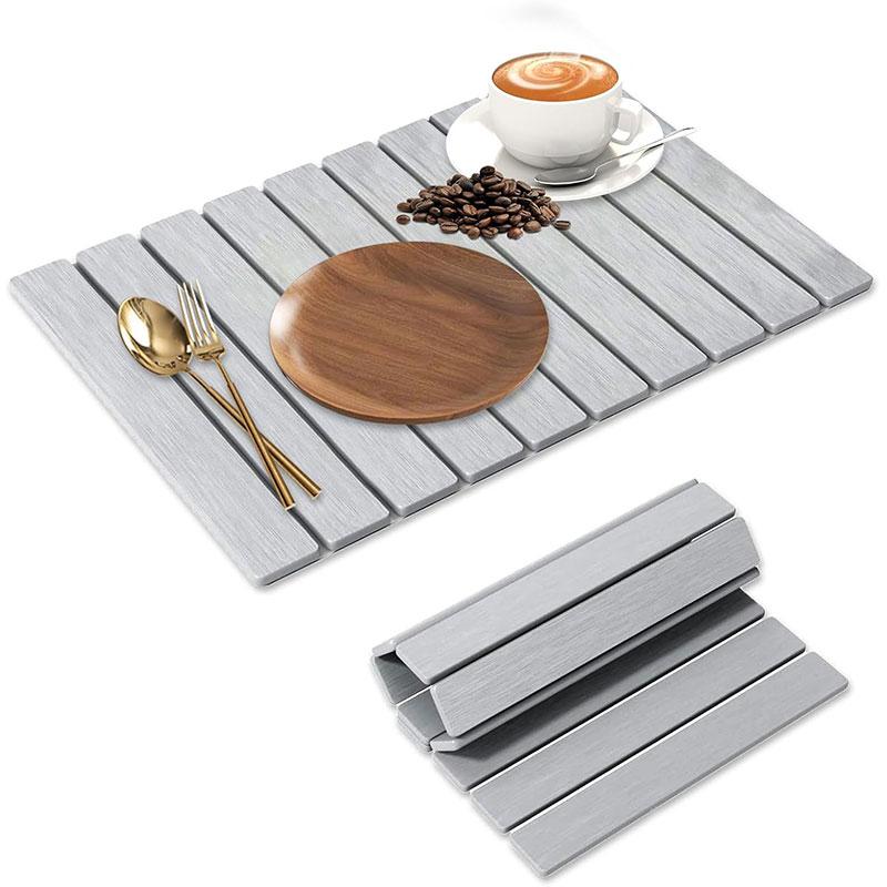 Foldable Tableware Drying Mat Quick Dry Diatomite Stone Drying Pads Non-slip Dish Cups Drainer Mat Bath Mat Kitchen Accessories