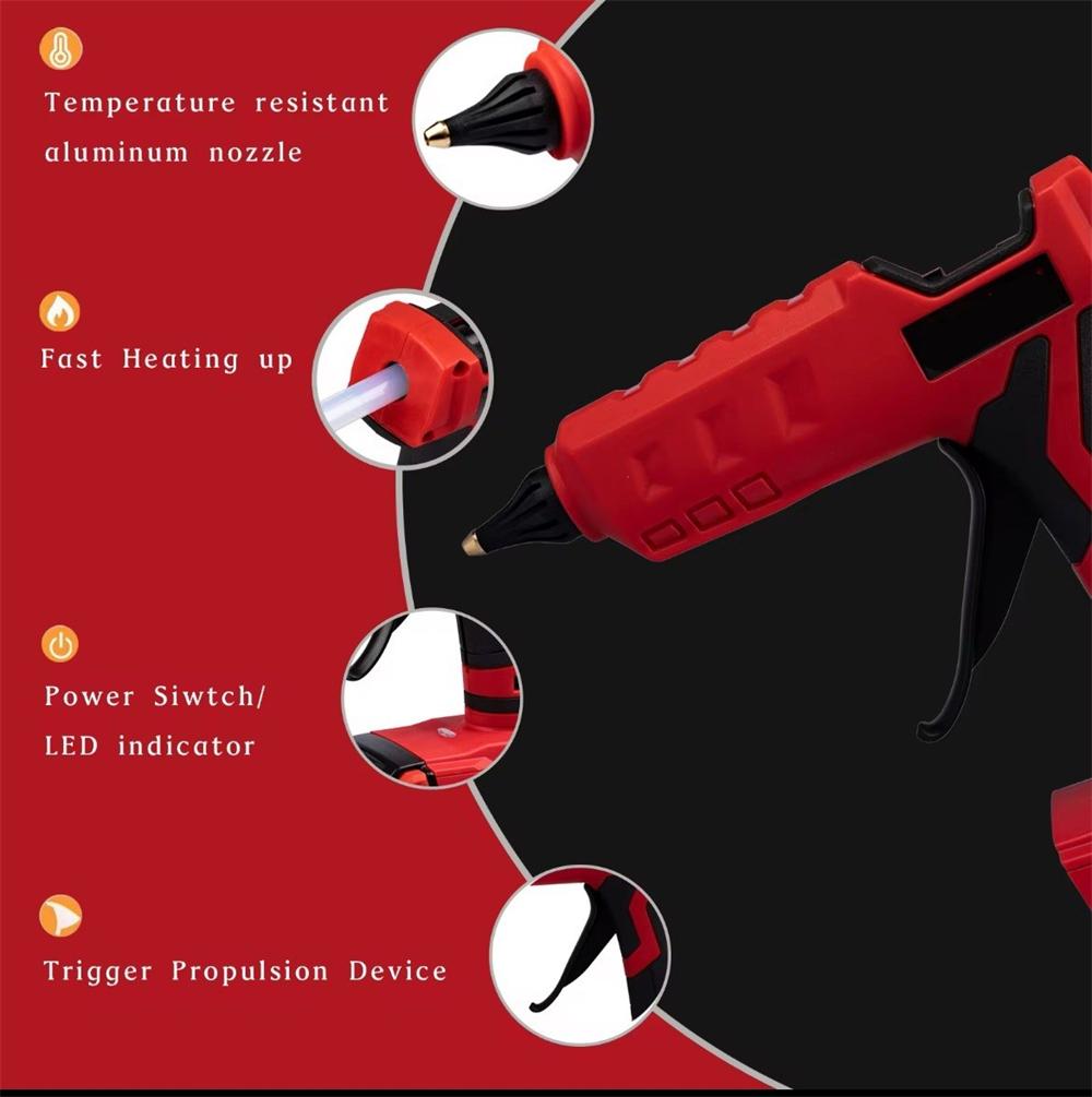 For Milwaukee 18V Battery Hot Glue Gun with 20 Glue Sticks