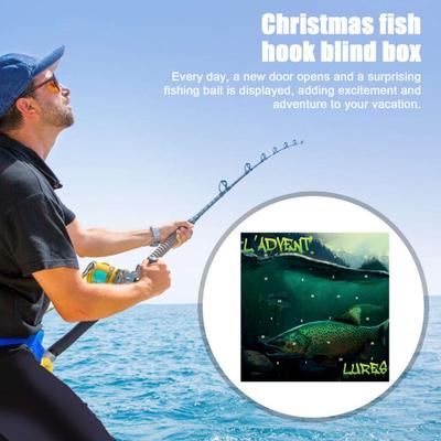Yousheng Fishing Advent Calendar 24 Days Christmas Countdown Calendar with Fishing Lures Set for Adult Men Teen Boys