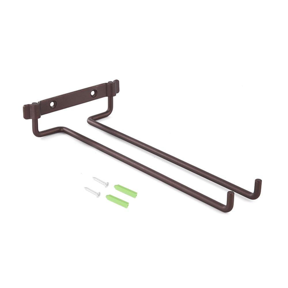 Home Bar Simple Iron Glasses Holder Fashionable Wall Mounted Wall Mounted Rack Single Row Space Saving Single Row Rack Bathroom