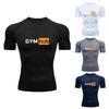 Camiseta de Compresión Estampada para Hombre Gym Hub Entrenamiento Gimnasio Deporte Secado Rápido Camisetas Ajustadas Entrenamiento al Aire Libre Fitness Elasticidad Tops Camiseta