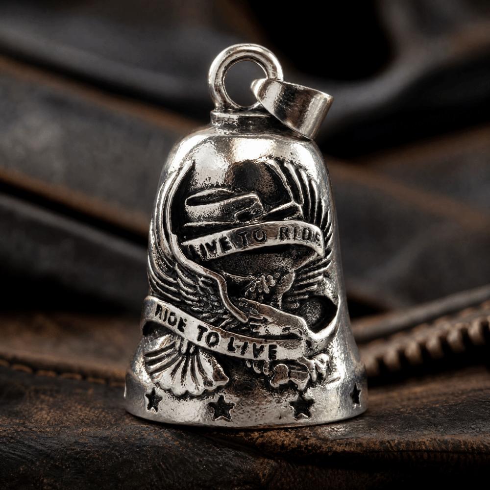 Small Size Motorcycle Guardian Bell Live to Ride Biker Good Luck Charm Evil Spirit Trap Bell  Men