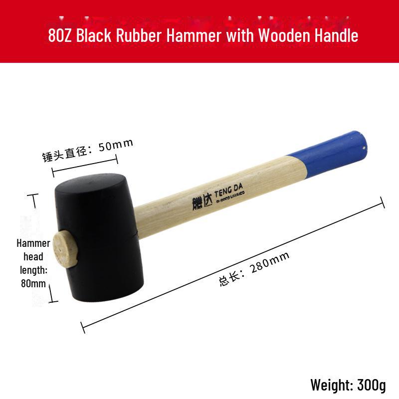 Tengda Solid Wood Handle Rubber Mallet for Tile and Floor Installation