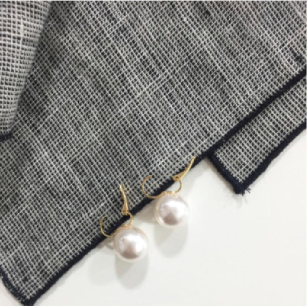 ARTRIA Pearl-E Titanium Needle Earrings HNJEATT0002WHF