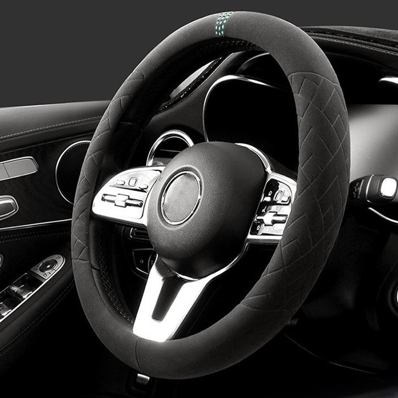 For Land Rover Defender Discovery Range Rover Sport Velar Evoque Steering Wheel Grip- 38cm Suede Non-Slip Breathable