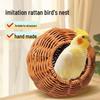 Parrot Nest: Durable Rattan Woven Hanging Sleep Nest for Cockatiels and Budgies - Four Seasons Use