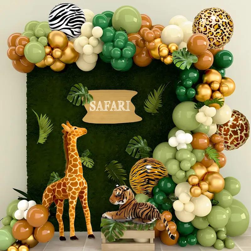 127-Piece Jungle Animal Balloon Arch Kit with Tiger and Leopard Prints