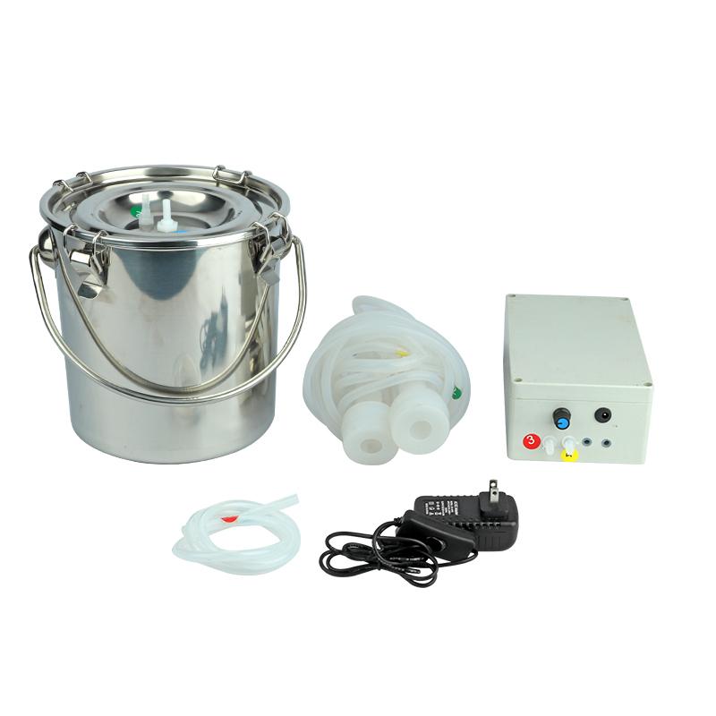 5L Electric Pulsating Milking Machine for Cow Sheep Stainless Steel Bucket Adjustable Speed Goat Milker Vacuum Pump Suction