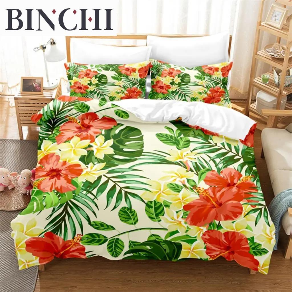 Schöne Blumen Bettwäsche Kollektion Blumen Bettbezug Kollektion 3D Bettwäsche Digitaldruck Queen Size Modisches Design