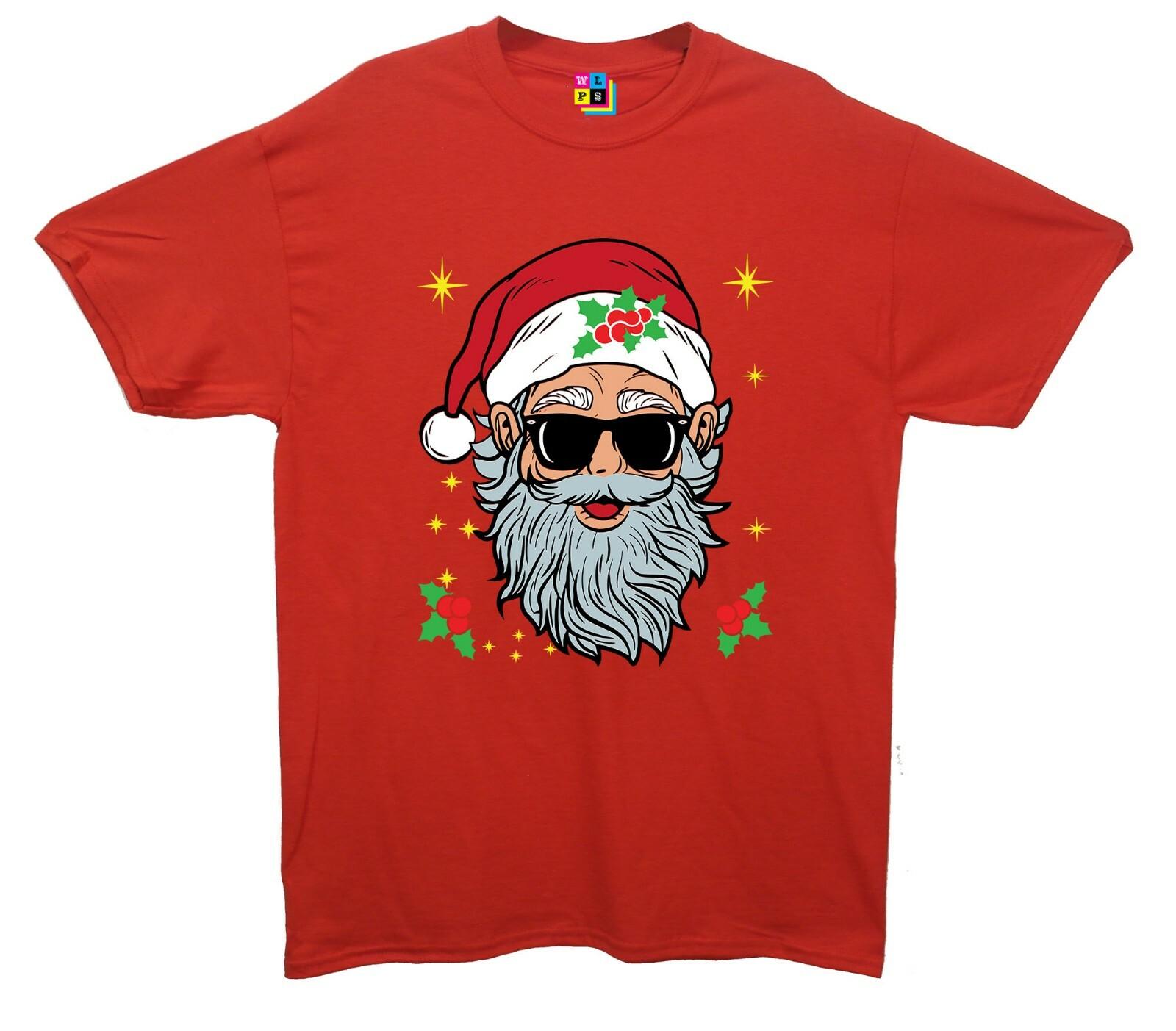 Cool Santa Printed T-Shirt Christmas Funny Reindeer S разноцветный