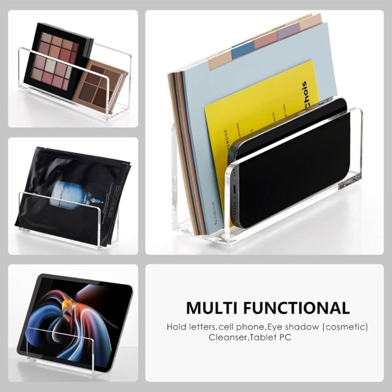 Office Desk Organizer For Documents Transparency Acrylic Mail File Holder For Letters Envelopes And Stationery
