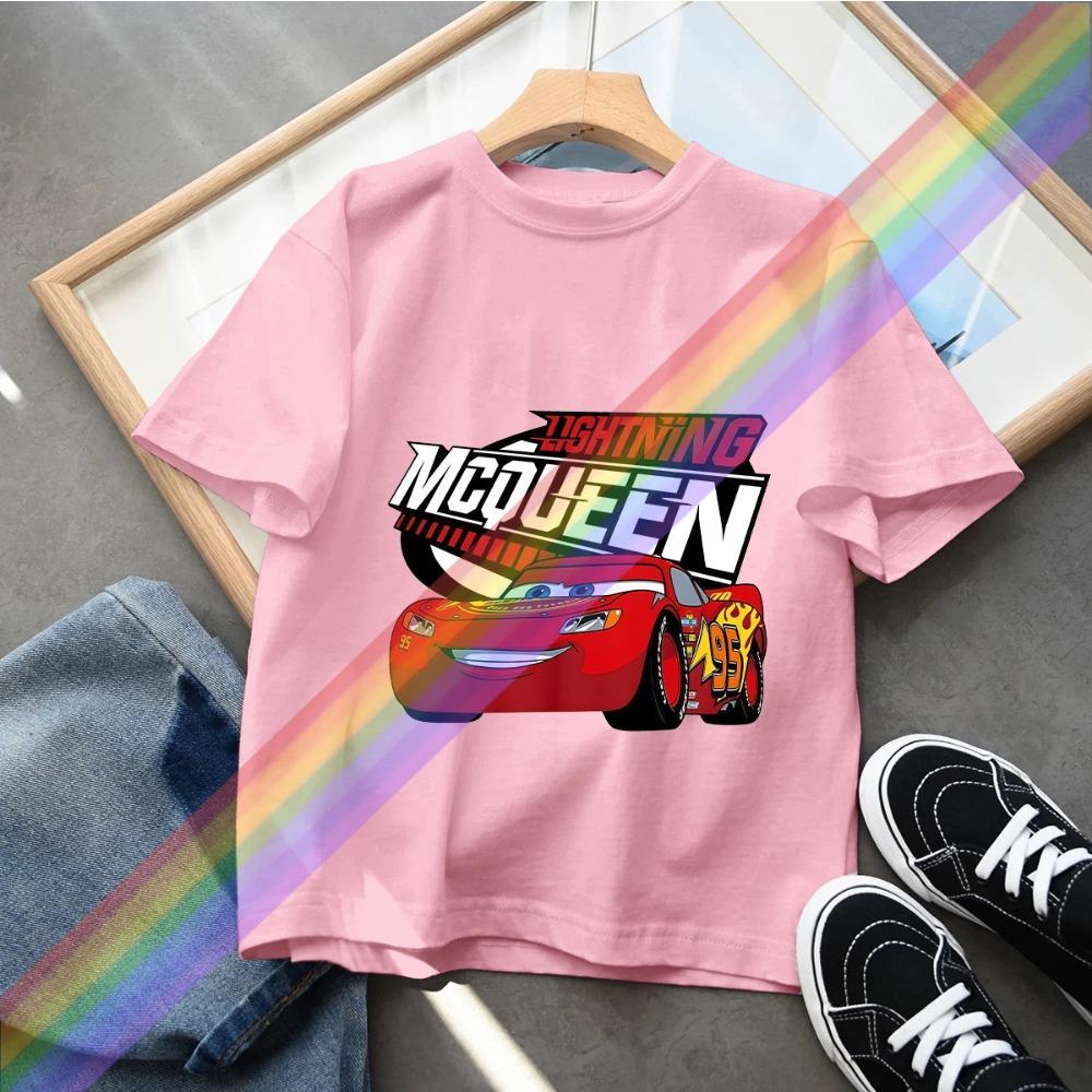 Hot Sale Car Pixar Lightning McQueen Print Cute Kids T-Shirts Girls Clothes Baby Boys Short Sleeve T Shirt Summer Children Tops