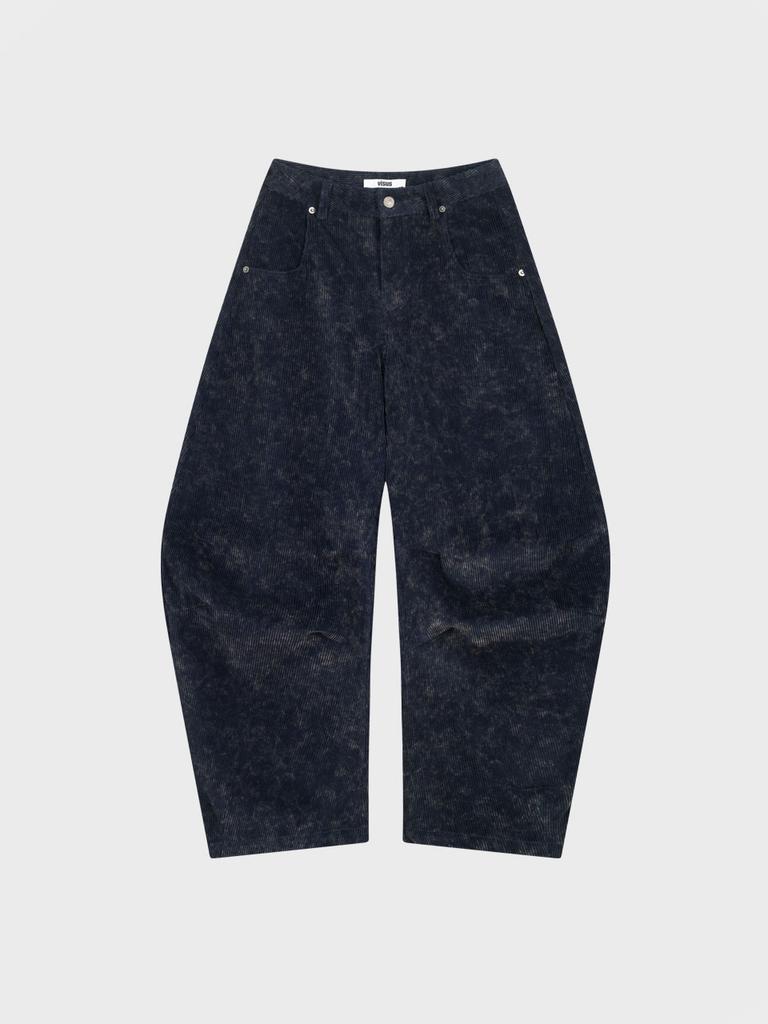 Visus Curved Courduroy Pants_Navy