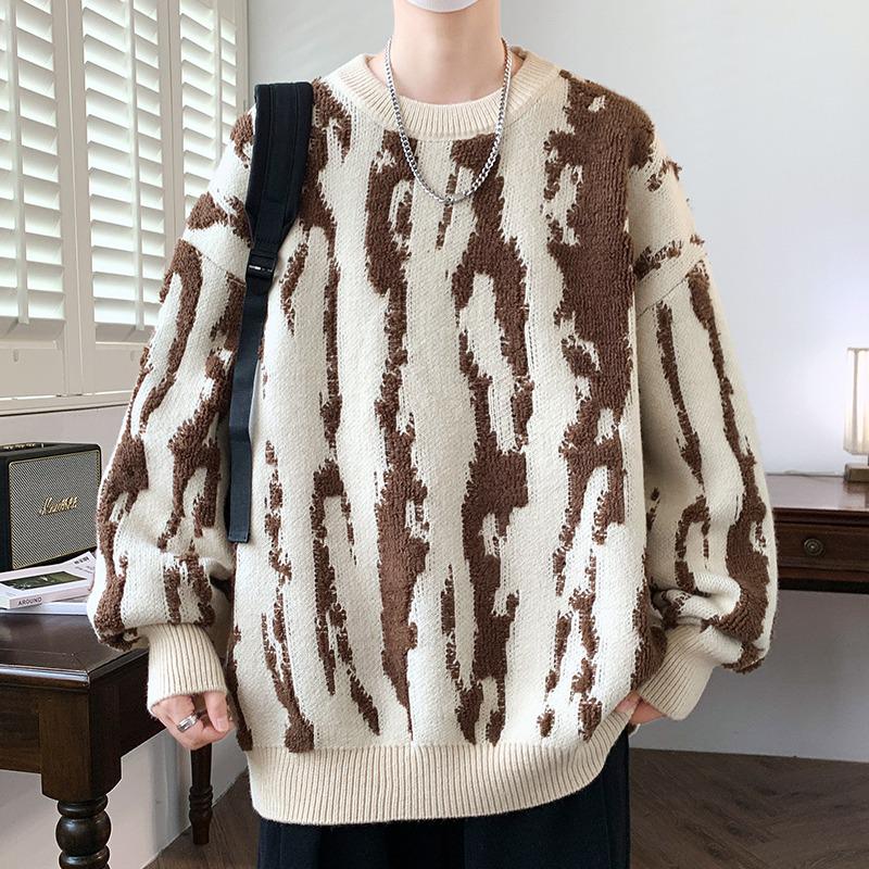 Men s High-End Trendy Sweater: New Autumn/Winter Loose Knitwear, Thick Warm Top M