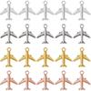 120Pcs 4 Colors Alloy Pendants, Airplane Charms, Mixed Color, 16.5x14.5x2mm, Hole: 1.8mm, 30pcs/color