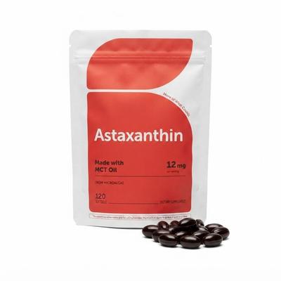 Astaxanthin 12mg | Natural Tanning, Fresh Microalgae Source, Easy To Swallow